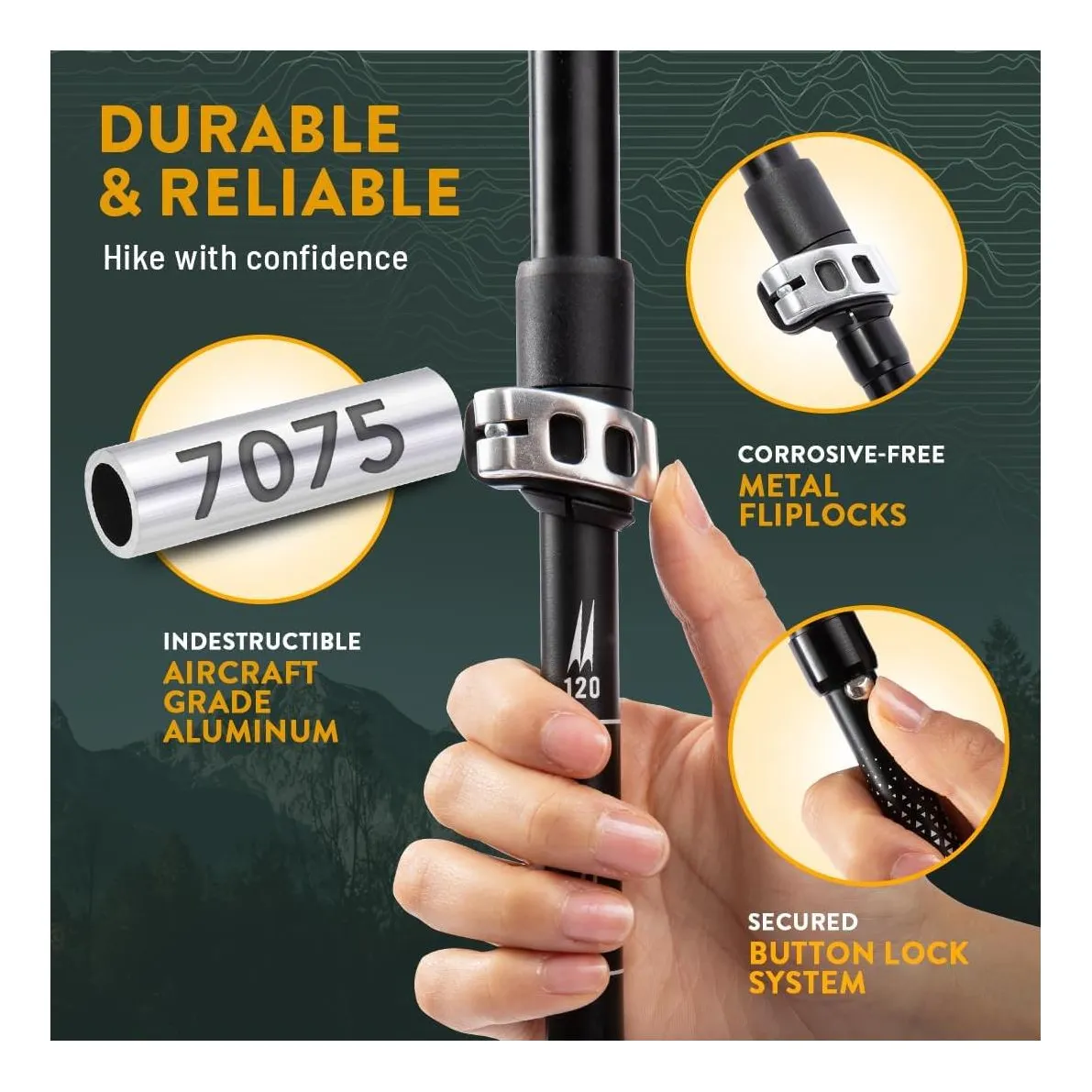 Bast�o de Caminhada Sendas Trail Pro 7075