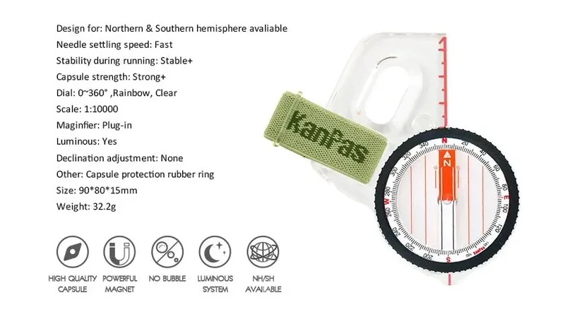Bússola de Polegar KanPas MA-43-FS 360