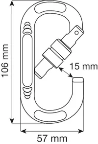 Mosquetão Camp Oval Compact Lock 24KN